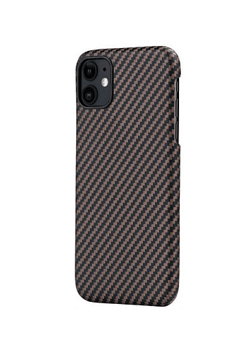 Чехол для смартфона Pitaka MagCase кевлар, цвет коричнево/черный, для iPhone 11, (мелкое плетение)